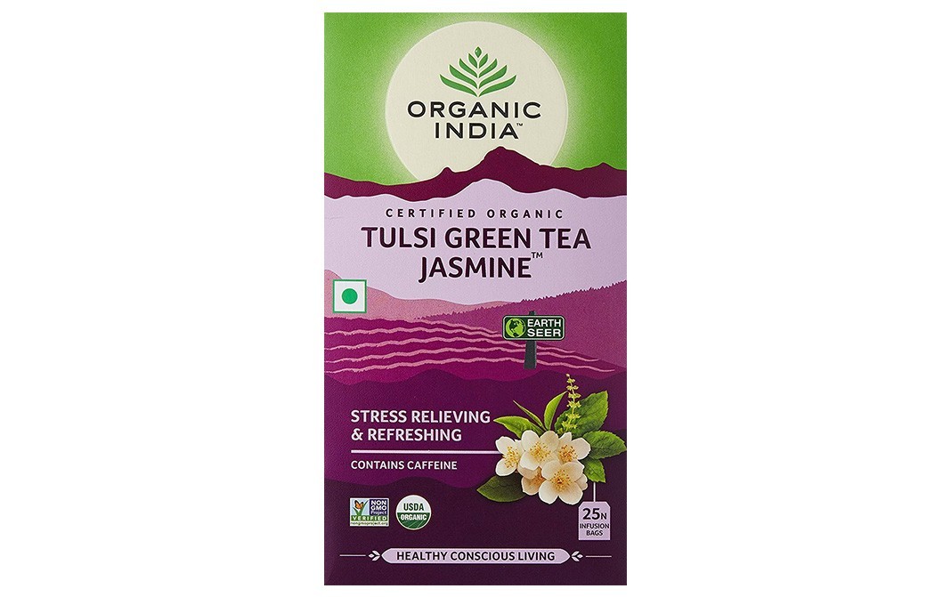 Organic India Tulsi Green Tea, Jasmine   Box  25 pcs